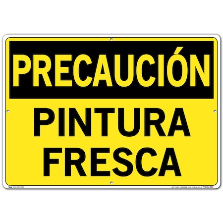 Vestil Aluminum Sign, 14-1/2" Height, 20-1/2" Width, Aluminum, Rectangle, Spanish SI-C-22-E-AL-063-S